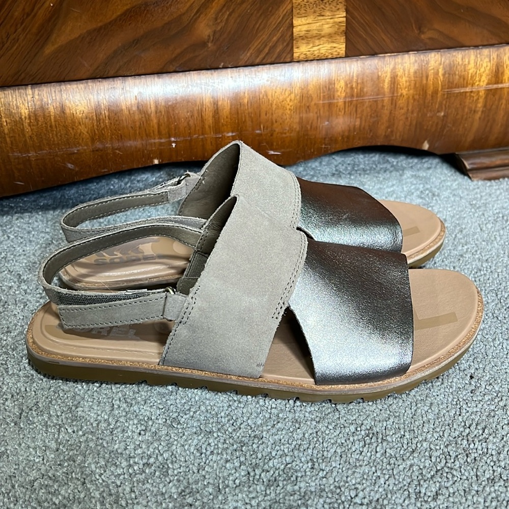 NWOT Sorel Women's Ella II Slingback Sandal Beige Metallic  Size 7